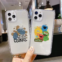 ins sesame street cookie case for iphone 11 12pro x xr xs max 8 7 plus funny ultra thin slim fit soft clear silicone cover coque