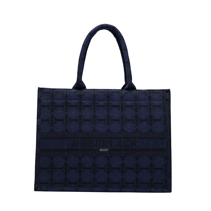 

Handbag women's 2020 new high-capacity fashion canvas embroidered one-shoulder women's bag net red hand tote bag