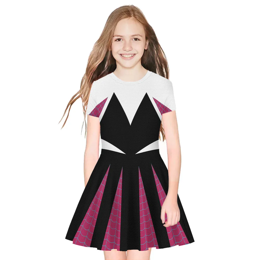 cosplay 3D printed spider hero dress for girls children Halloween Christmas princess gown |
