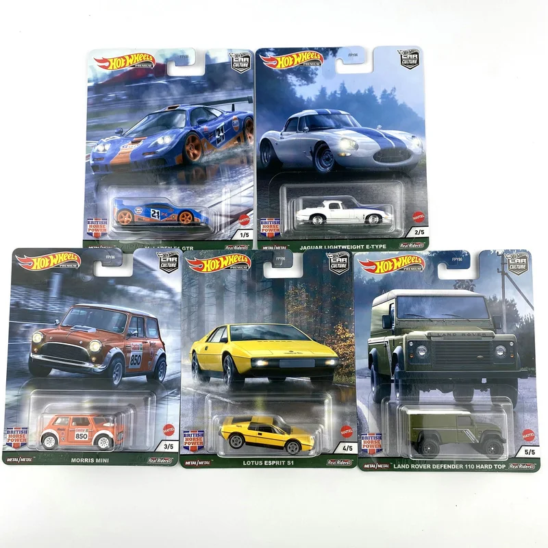 

Hot Wheels Cars Car Culture BRITISH HORSE POWER McLaren JAGUAR 1:64 Collectibles Real Riders Metal Diecast Model Vehicle FPY86
