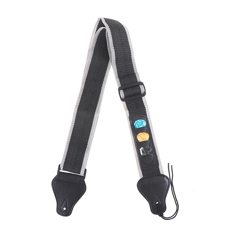 einstellbare gitarre strap gürtel leder gitarre strap mit 3 plektren guitar pick halter elektrische akustische bass gitarre zubehör free glo
