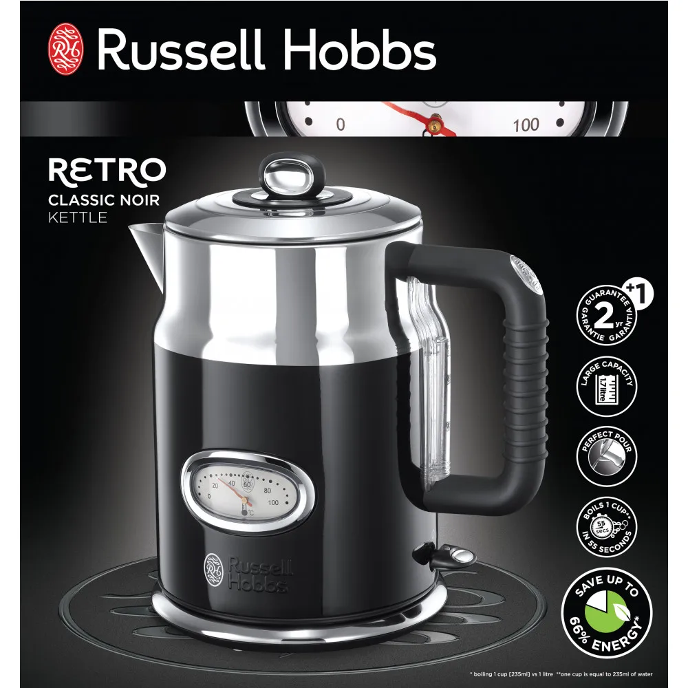 Электрический чайник Russell Hobbs Retro Black черный 21671 70|Электрические чайники| |