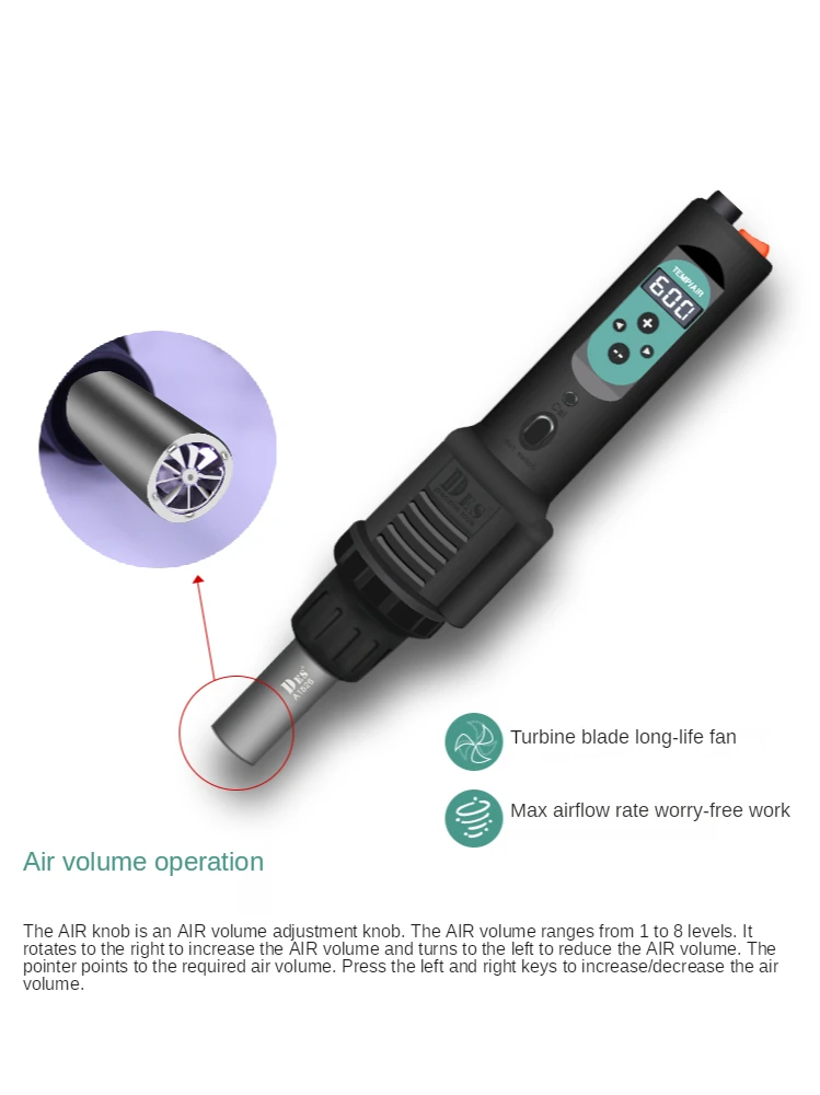 

CXG DES 560B /560C 80--600 portable Soldering hot air gun digital display Heat gun original German brand DES 560W