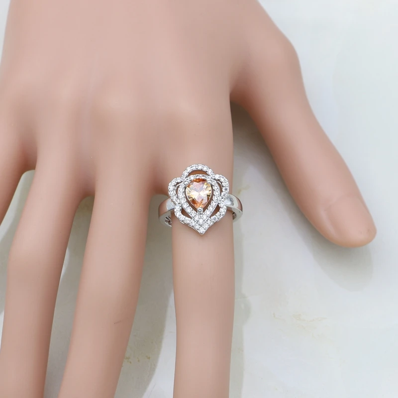 Женский комплект ювелирных изделий из стерлингового серебра 925 пробы с цирконием