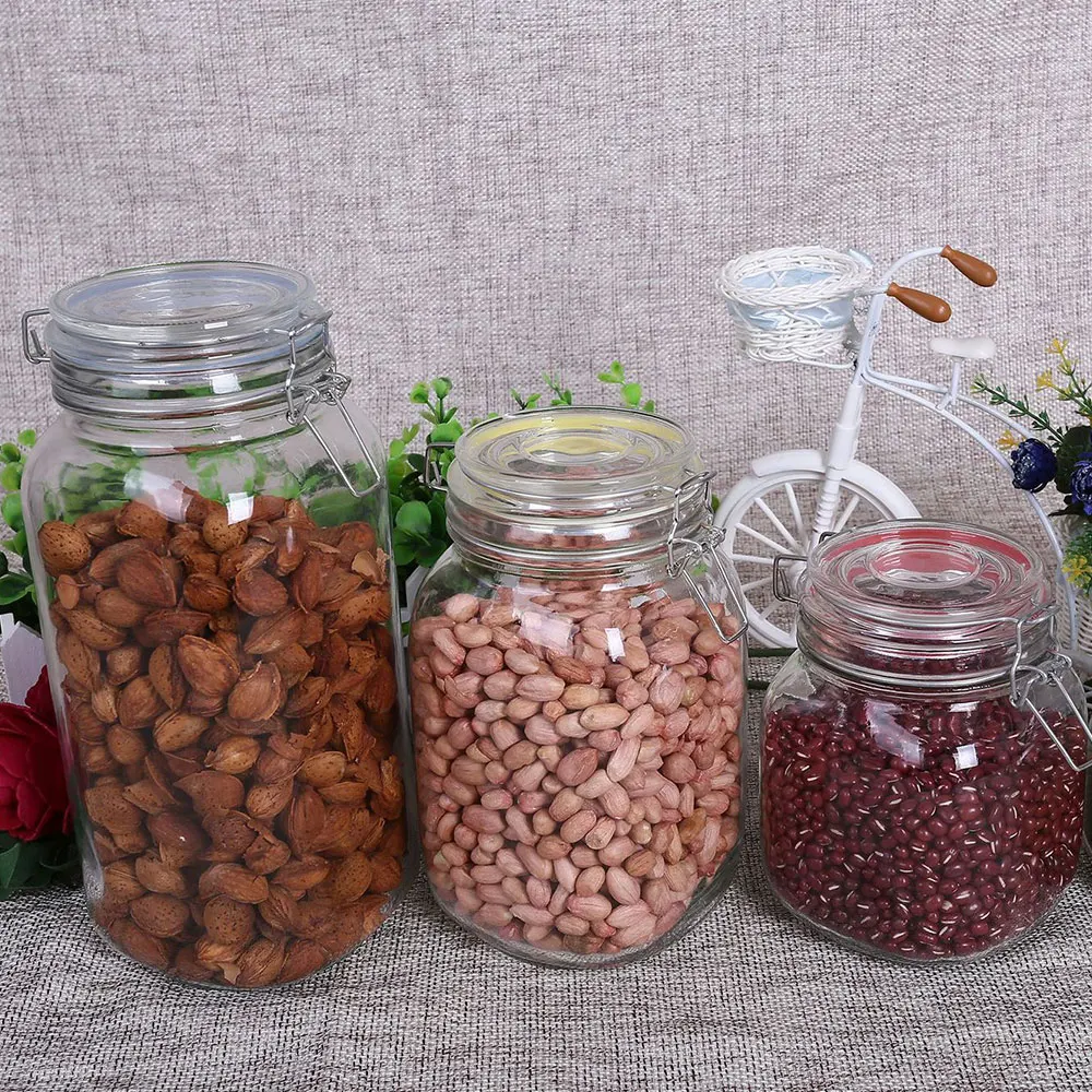 Большой контейнер стеклянный для еды семейный чай сладкая фасоль Кухонный