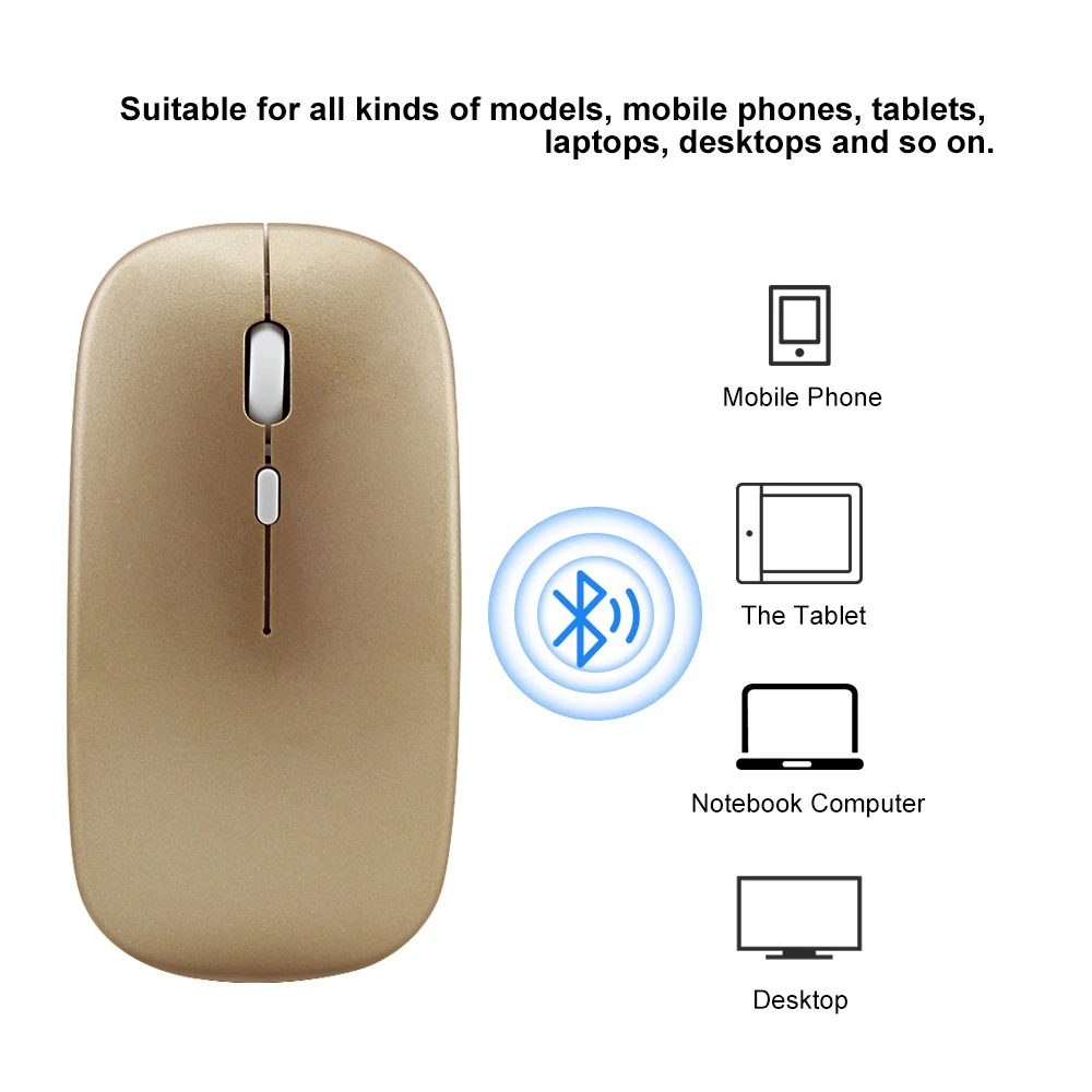 Bluetooth 5 0 Беспроводная перезаряжаемая ультратонкая Бесшумная компьютерная мышь