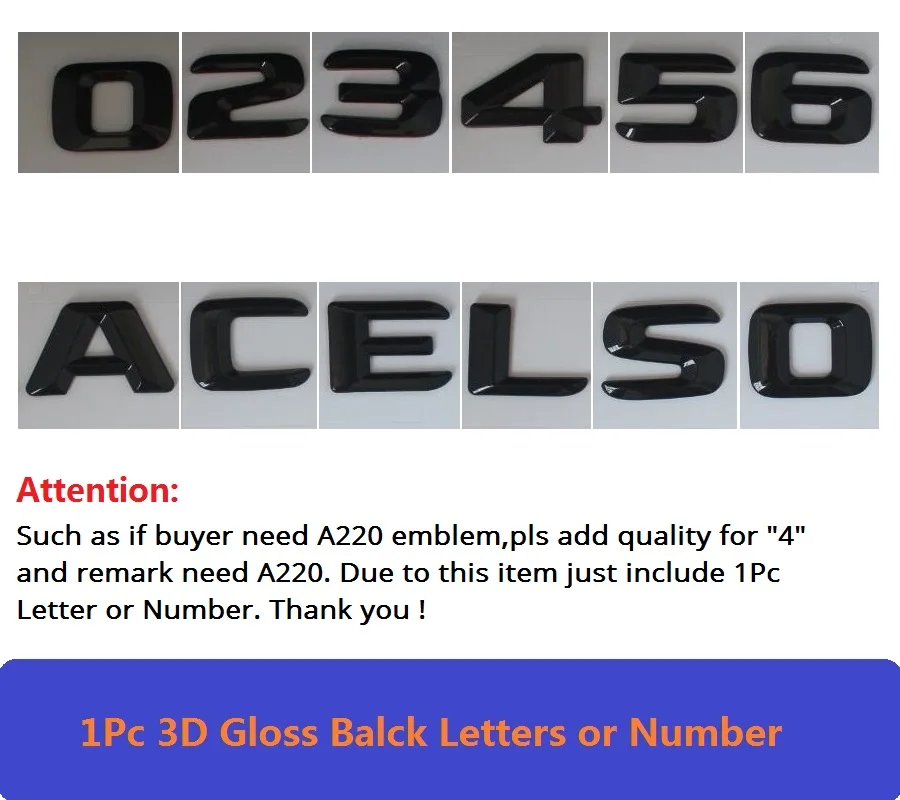 1Pc Letters or Num 3D W177 W176 эмблема A45 A200 A180 A250 буква авто наклейка значок для автомобиля логотип эмблема аксессуары CLA для Mercedes Benz AMG - Цвет: 1Pc Letters or Num