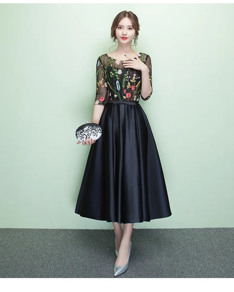 Женская юбка с вышивкой в виде цветов для дня рождения сексуальное черное