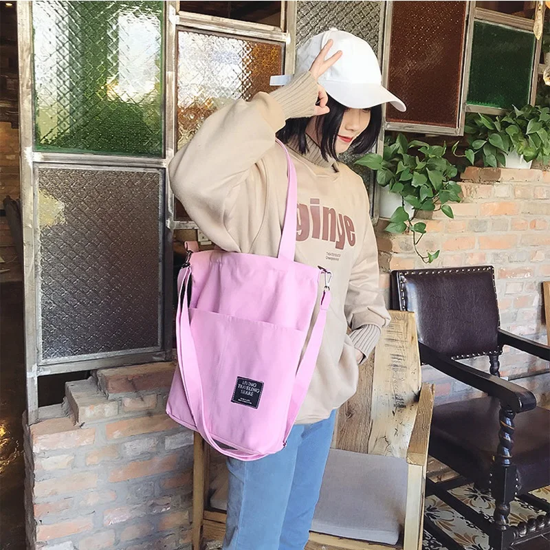 Винтажная Холщовая Сумка Ins Harajuku Женская Новая корейская модная однотонная
