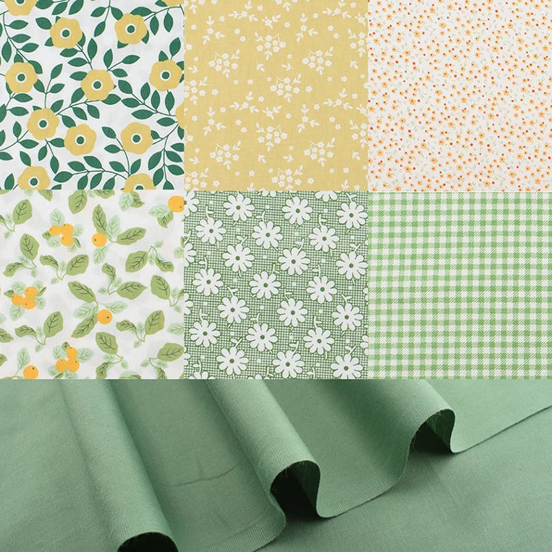 

6-8Pcs/Set 25x25cm 100% Cotton Fabric Animal Floral Dot Grid Striped Print Cloth DIY Sewing Quilting Patchwork Handmade Material