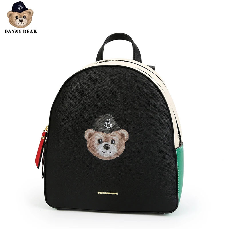 Сумка Дэнни медведь чистого цвета для женщин рюкзак белый и черный Логотип