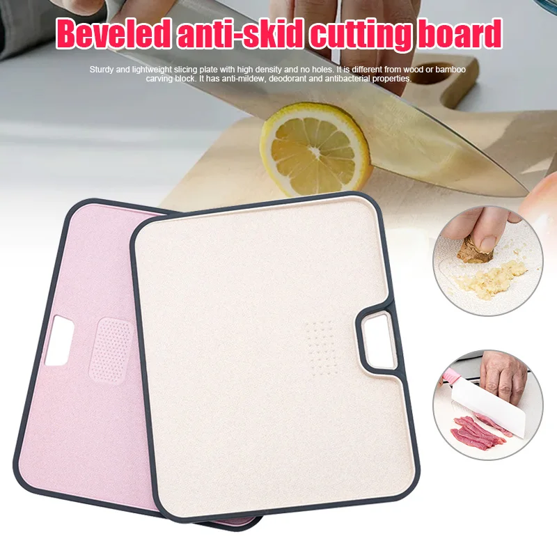 

Cutting Board Plastic Wheat Straw Anti-Mildew Non-Slip Chopping Boards With Juice Groove For Kitchen Store-40