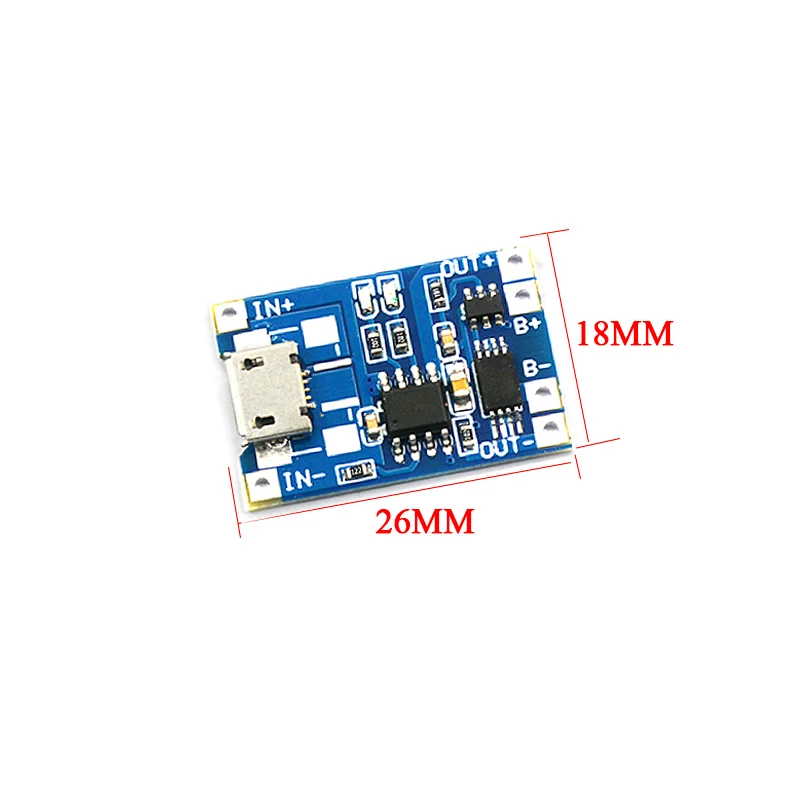 TP4056 + защита двойной функции 5 в 1A Micro USB 18650 литиевая батарея зарядное устройство