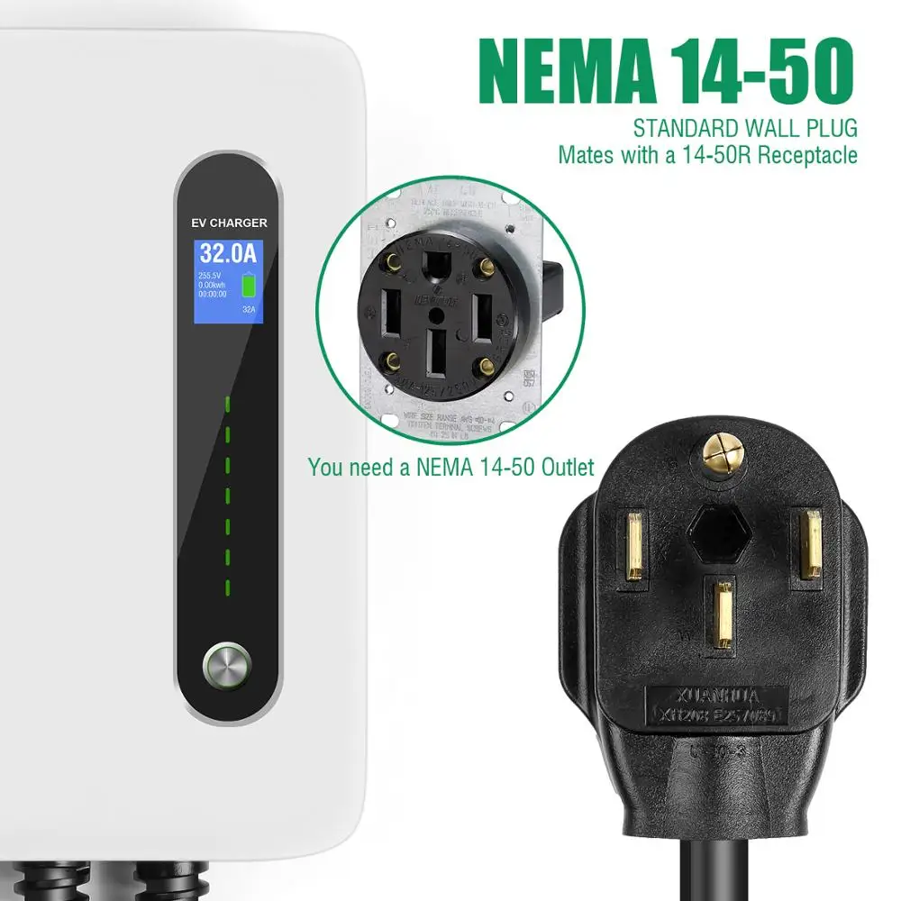 EV автомобильное зарядное устройство тип 1 кабель электромобиль зарядная станция