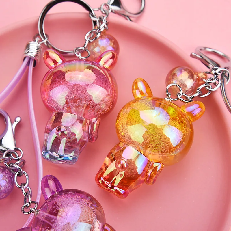 Корейский пузырьковый акриловый брелок с милым медведем креативная подвеска