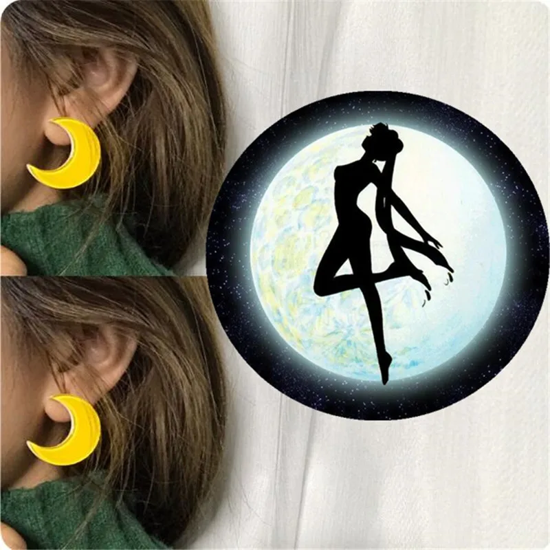 Женские серьги-гвоздики в стиле аниме Сейлор Мун |