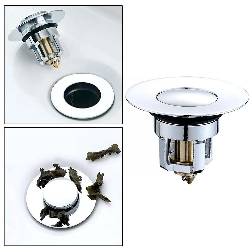 Universal Basin up Drain Filter Metal Bounce Core Push-type Bath Tool Kitchen Build-in Dropship Deodorant Stopper Strainer Z3P7 |