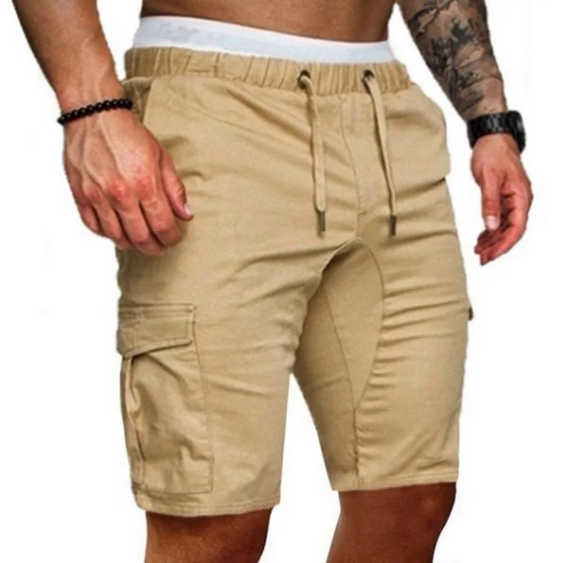 

2021 Shorts Men Cotton Bermuda Male Summer Military Style Straight Work Pocket Lace Up Short Trousers Casual Vintage Shorts