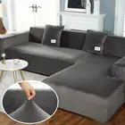 Плюшевые Чехлы для дивана, набор бархатных эластичных секционных покрытий L-образной формы для гостиной, Современные чехлы для кресел на 2 и 3 места