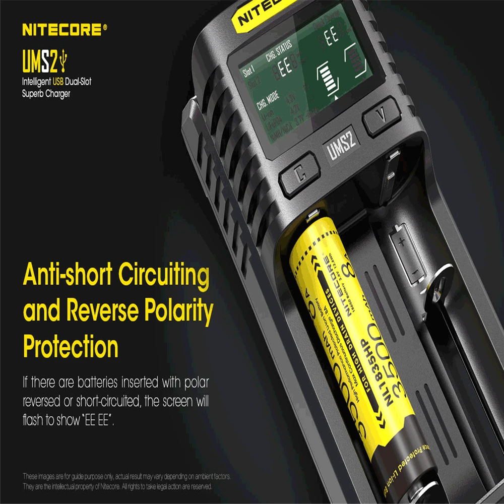 Интеллектуальное зарядное устройство NITECORE UMS2 UMS4 с поддержкой быстрой зарядки и |