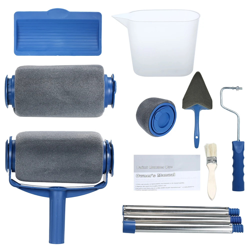 Краска бегунок ручка роликой щетки инструмент Флокированный Edger офисная комната