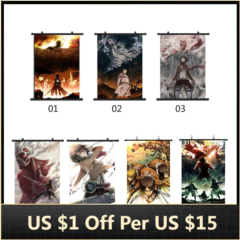 

Картина на холсте аниме атака на титанов, постеры финального сезона, домашний декор, комикс, выставка, Настенная картина, домашний декор