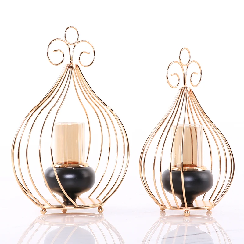 Минималистичный металлический подсвечник фонарик декоративный стеклянный в