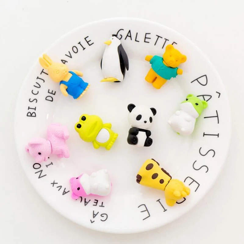 4 шт. кавайный ластик милые животные панда карандаш Креативные аксессуары