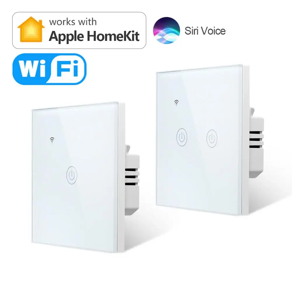 Apple Homekit/TUYA Smart Switch Interruptor Home Glass Touch WIFI Voice Light Switches Use Siri/Alexa google home | Обустройство дома