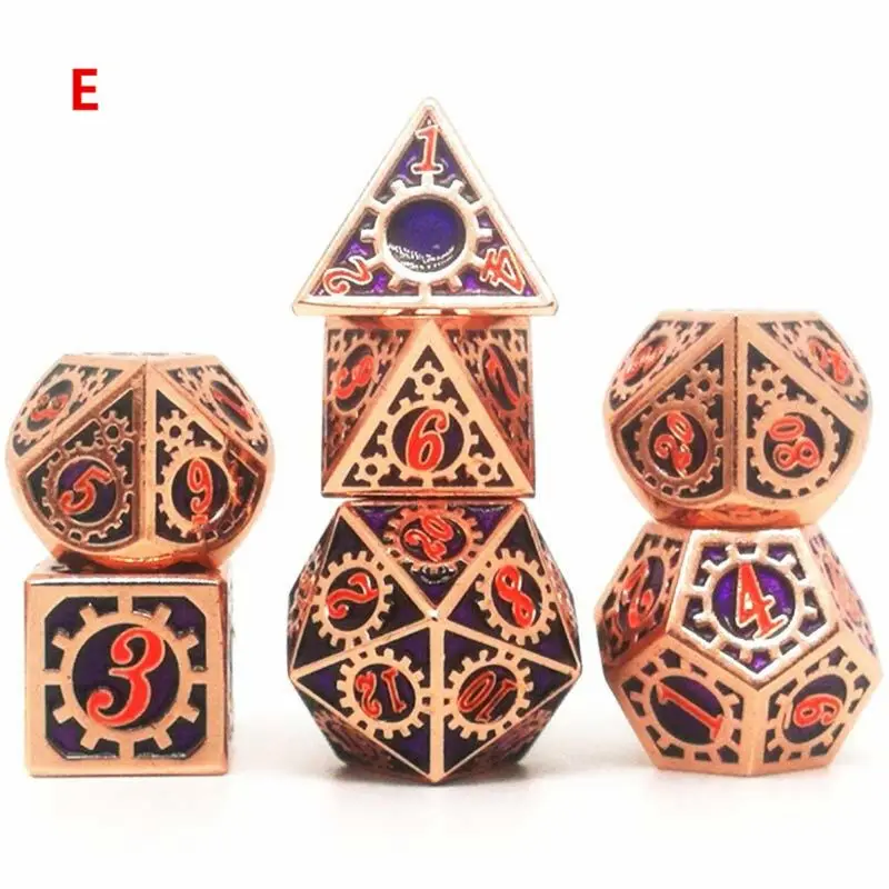 

Набор металлических костей DND настольная игра 7 шт. многогранные кости для ролевой игры A0KA