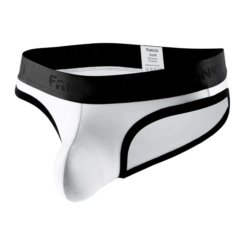 JF3002 white Мужское шелковое нижнее белье, брендовые Дышащие Боксеры, шорты с принтом под брюки, хлопковые мужские трусы, u-образная выпуклая сумка, сексуальные мягкие трусы для геев - Цвет: JF3002 white