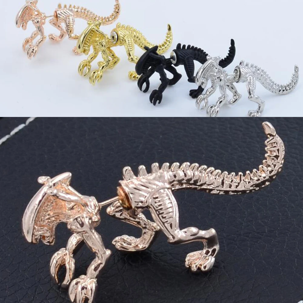 Серьги-гвоздики унисекс в стиле панк/хип-хоп с рисунком дракона 1 шт. | Украшения и