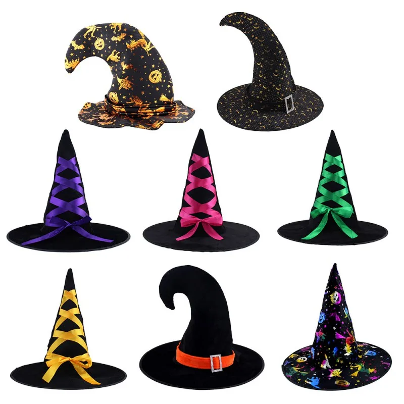 Шляпы ведьмы на Хэллоуин маскарадная лента Шляпа Волшебника карнавальный костюм