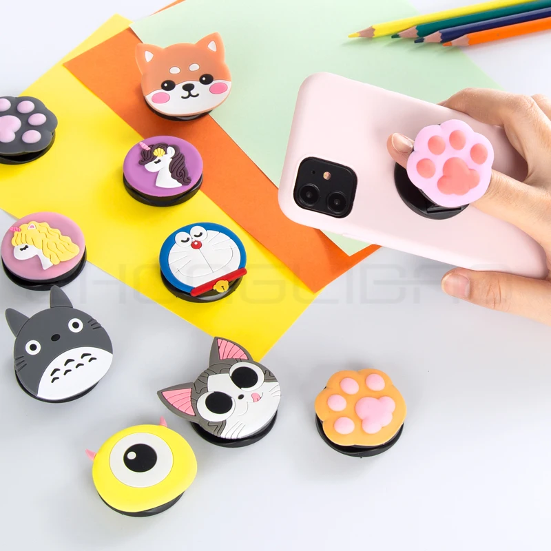 3D Silicone Cartoon Holder Candy Colors Case for Apple IPhone 11 Pro Max 10 X Xs Xr 7 8 6s 6 Plus 5se Cute Stand Phone Cover |