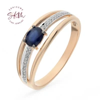 skm 14k rose gold rings for women brand designer vintage engagement rings designer promise luxury fine jewelry