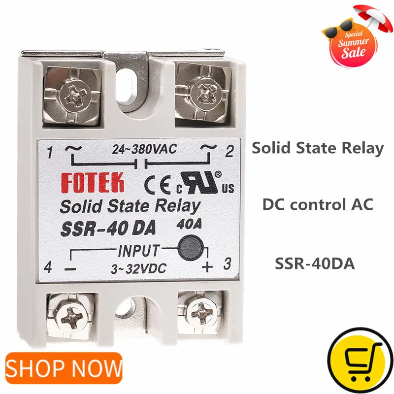 FOTEK твердотельные модуль реле DC AC однофазный 10A 25A 40A 60A 80A без крышки|Реле| |