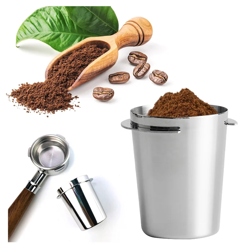 

Stainless Steel Coffee Dosing Cup Powder Feeder Part for 54mm Espresso Machine Dosing Cup Coffee Grinder Assistant Supplies
