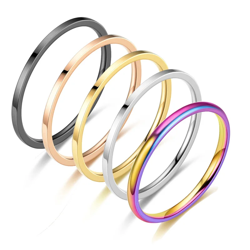 

Stainless Titanium Steel Sensitive Temperature Sealing Glaze Colourful Ring Light Plate Feeling Warm Party Rings For Men Women