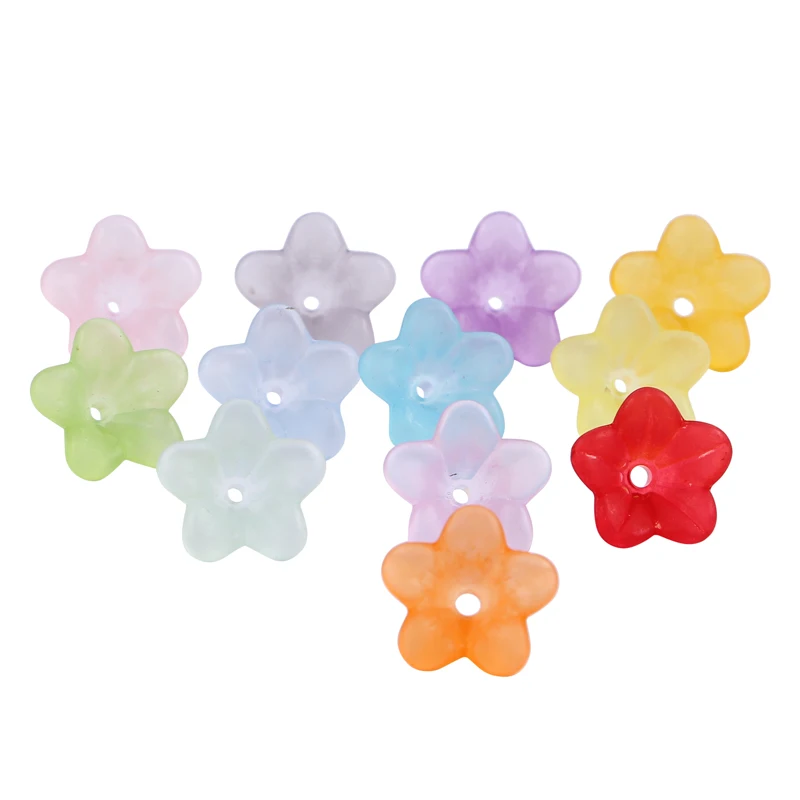 80 шт смешанные цвета Цвет цветы акриловые бусины DIY летние матовый Тора