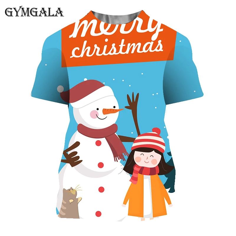 

2020 New Merry Christmas Sports Slim Men's T-shirt 3D Cartoon Casual Cute Fun Street t shirt O-Neck All-match Trendy Tops
