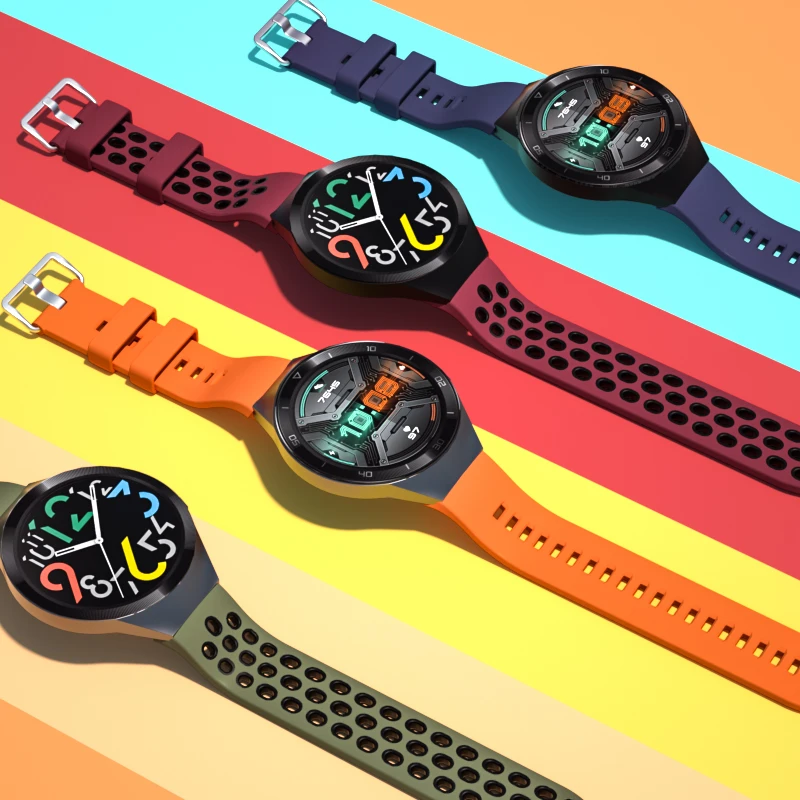 Ремешок силиконовый для наручных часов HUAWEI WATCH GT 2e дышащий спортивный