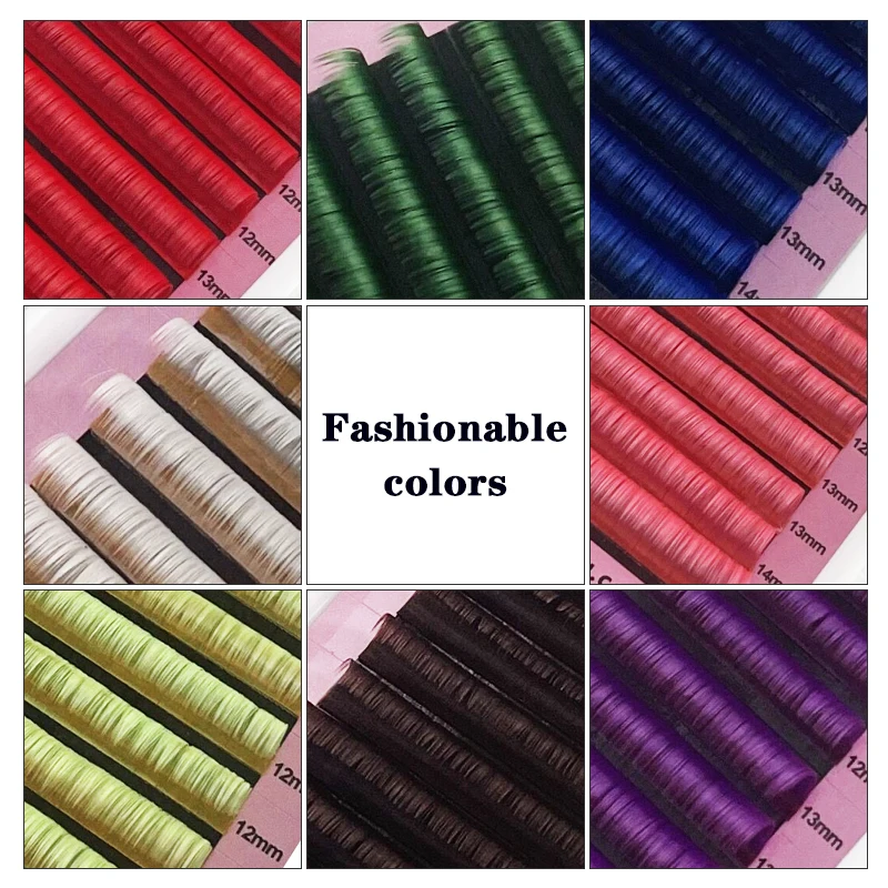 Цветные ресницы для наращивания easy fanning