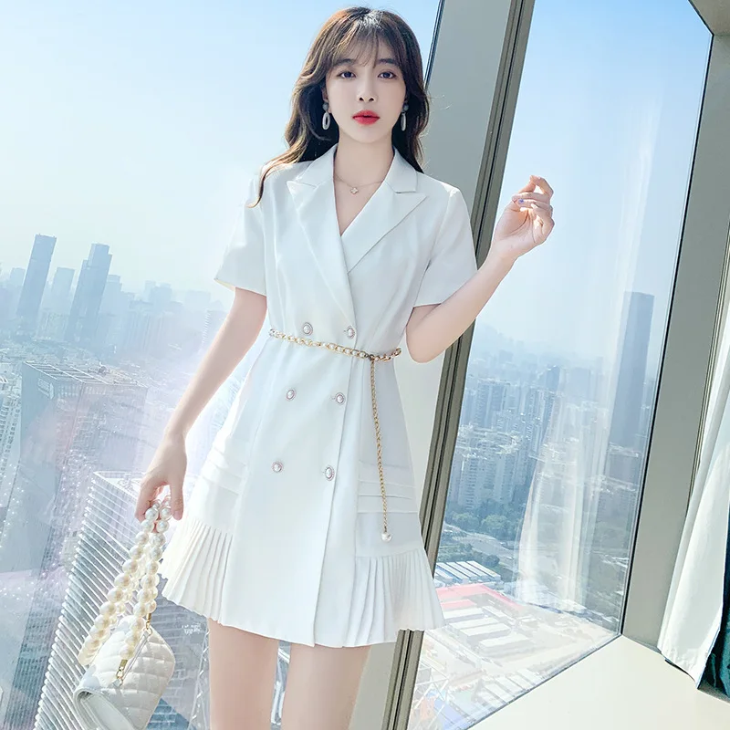 

Новинка лета 2021, легкое платье в зрелом стиле, костюм на талию, юбка, белое платье, милое платье, женское готическое платье, женская модная од...