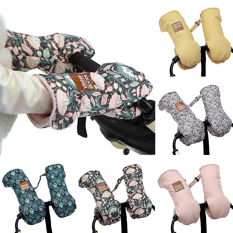 Зимние женские теплые варежки для рук перчатки с принтом водонепроницаемые