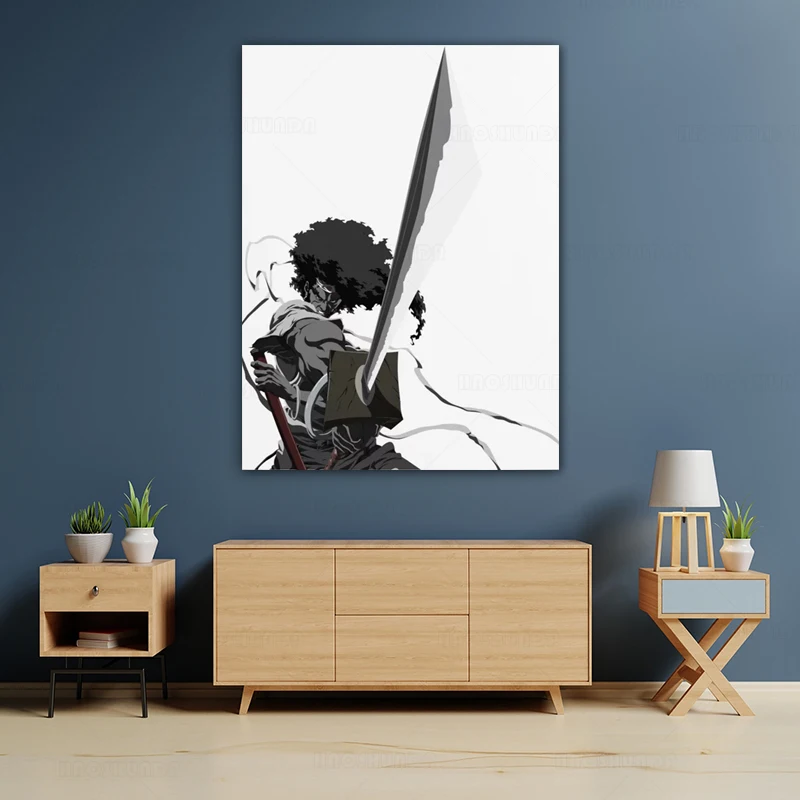 Декор для дома холст принты афро самурая постер с рисунком аниме настенное