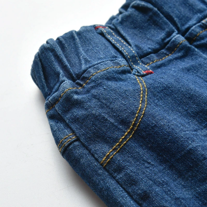 Новые осенние детские штаны джинсы с эластичной резинкой на талии для мальчиков