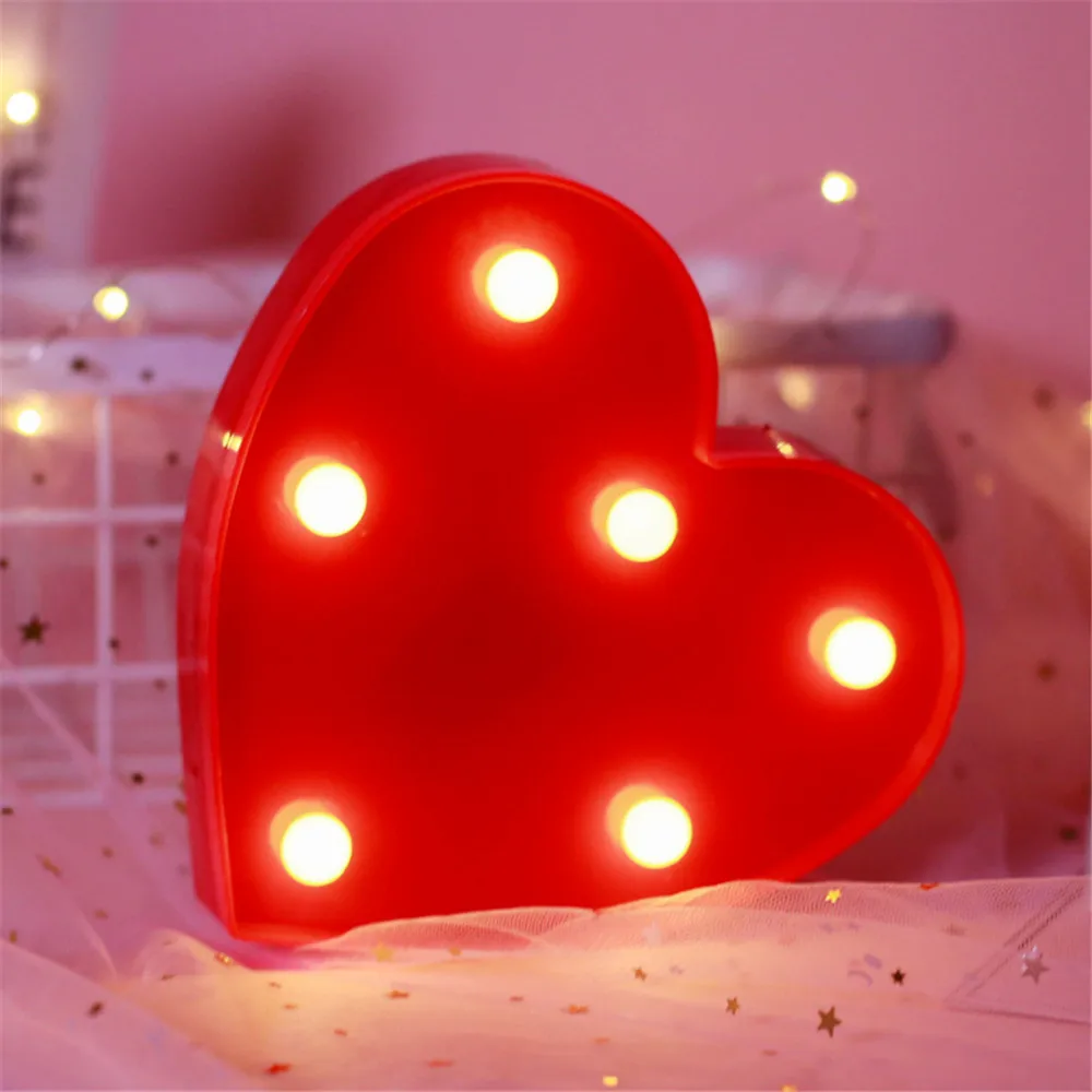 

16.5x16.5cm Romantic Valentine's proposal Heart Lamps Indoor Decorative Nights Lamps LED Night Light 3D DIY Love Heart Marquee