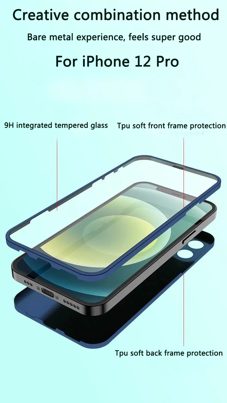 IPhone 12 Pro Max Чехол двусторонний оболочки пленки интегрированный 360 все включено