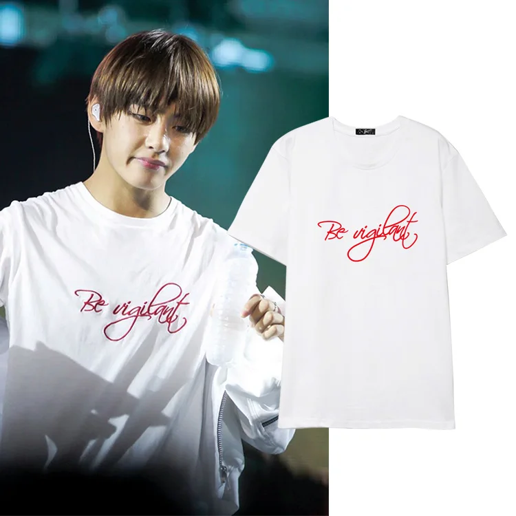 

new kpop concert suga Same paragraph V T-shirt Men and women summer kawaii T-shirt shirt harajuku shirt