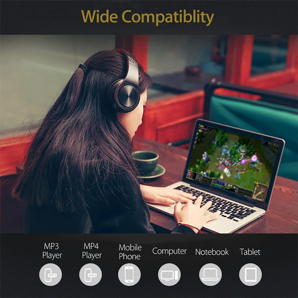 

Upgraded Wireless Bluetooth Headphones for Mpow Bluetooth 5.0 Foldable Earphones CVC6.0 Noise Reduce Super Bass Headset with Mic